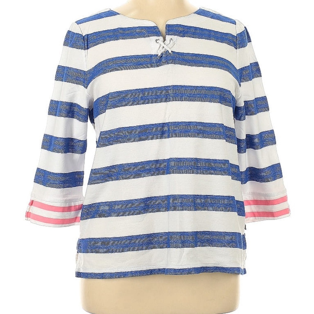 T by Talbots 3/4 sleeve striped top